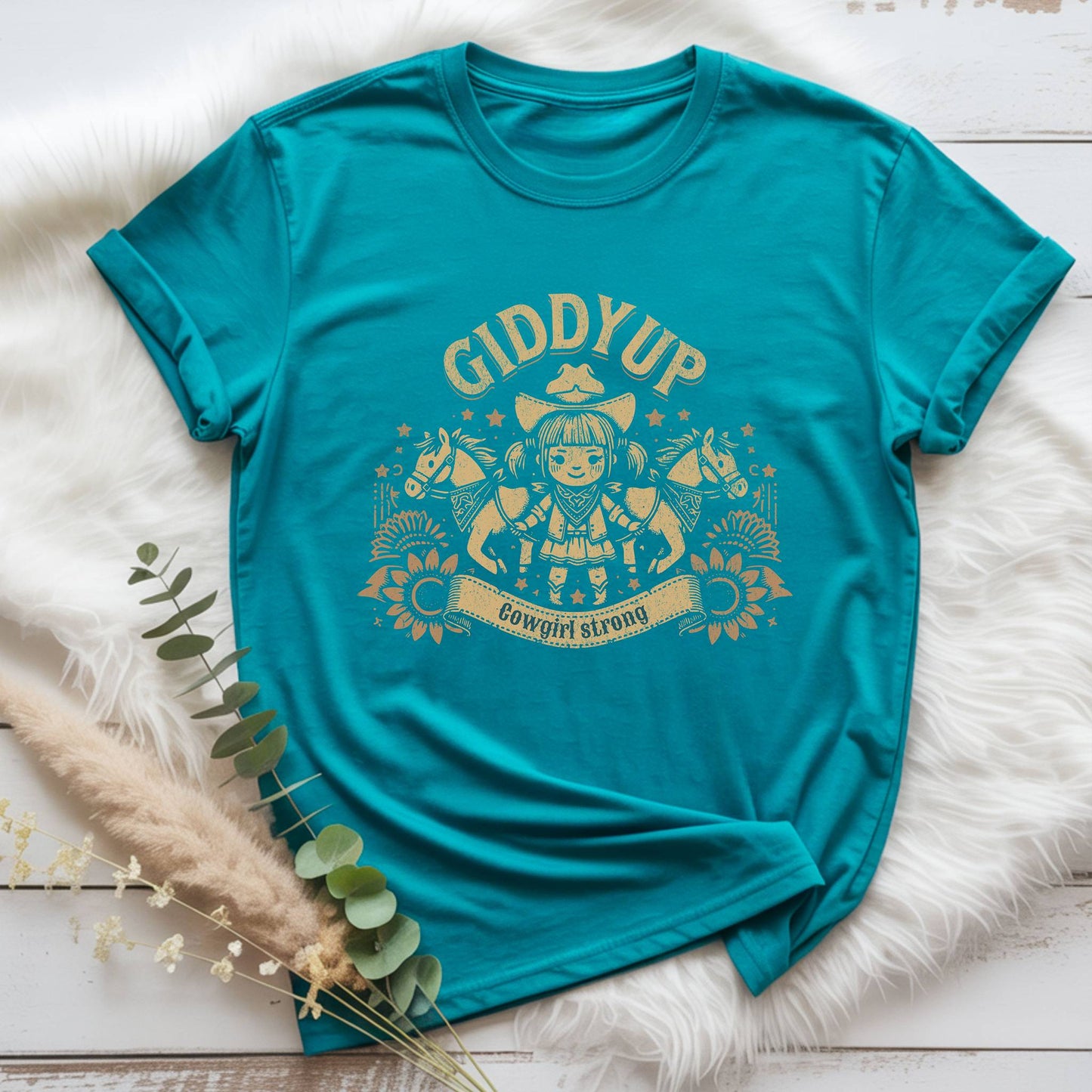 Giddyup Cowgirl Strong Kids T-Shirt