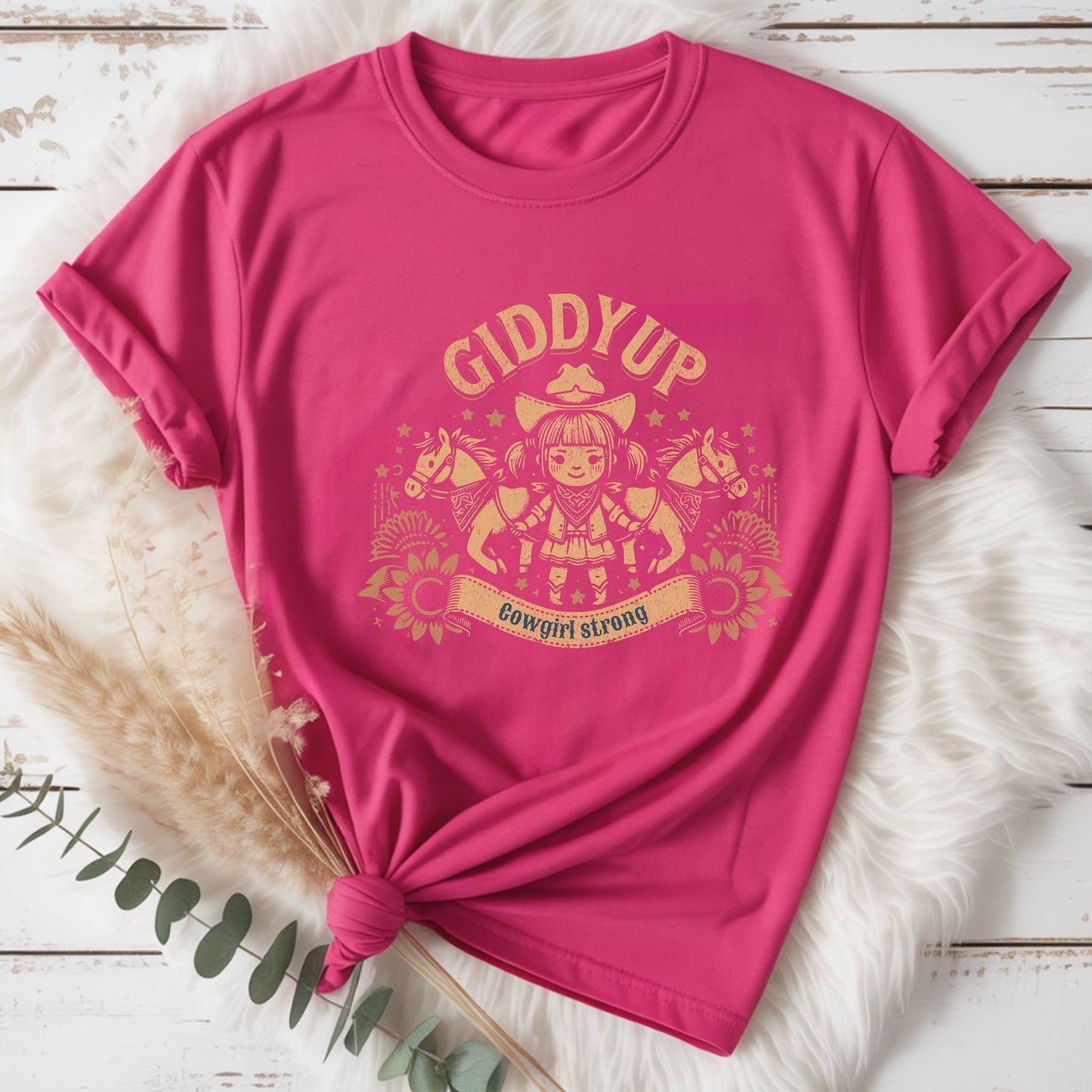 Giddyup Cowgirl Strong Kids T-Shirt