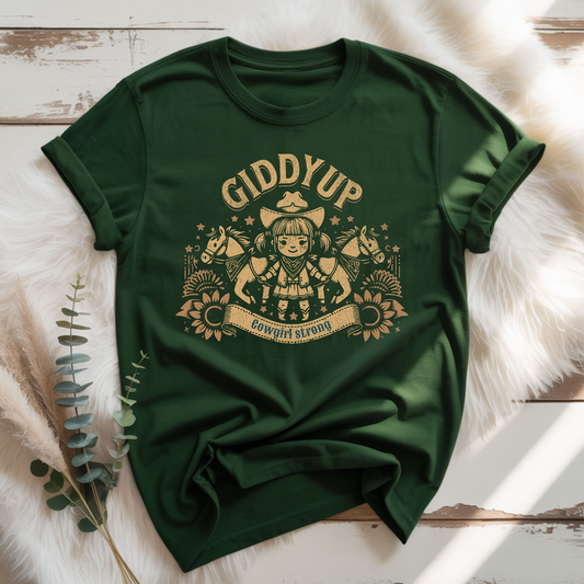 Giddyup Cowgirl Strong Kids T-Shirt