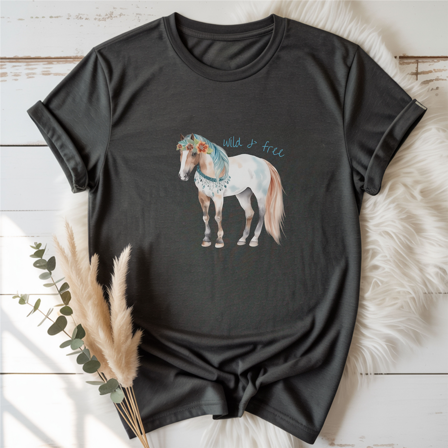 Wild & Free Boho Horse Kids T-Shirt