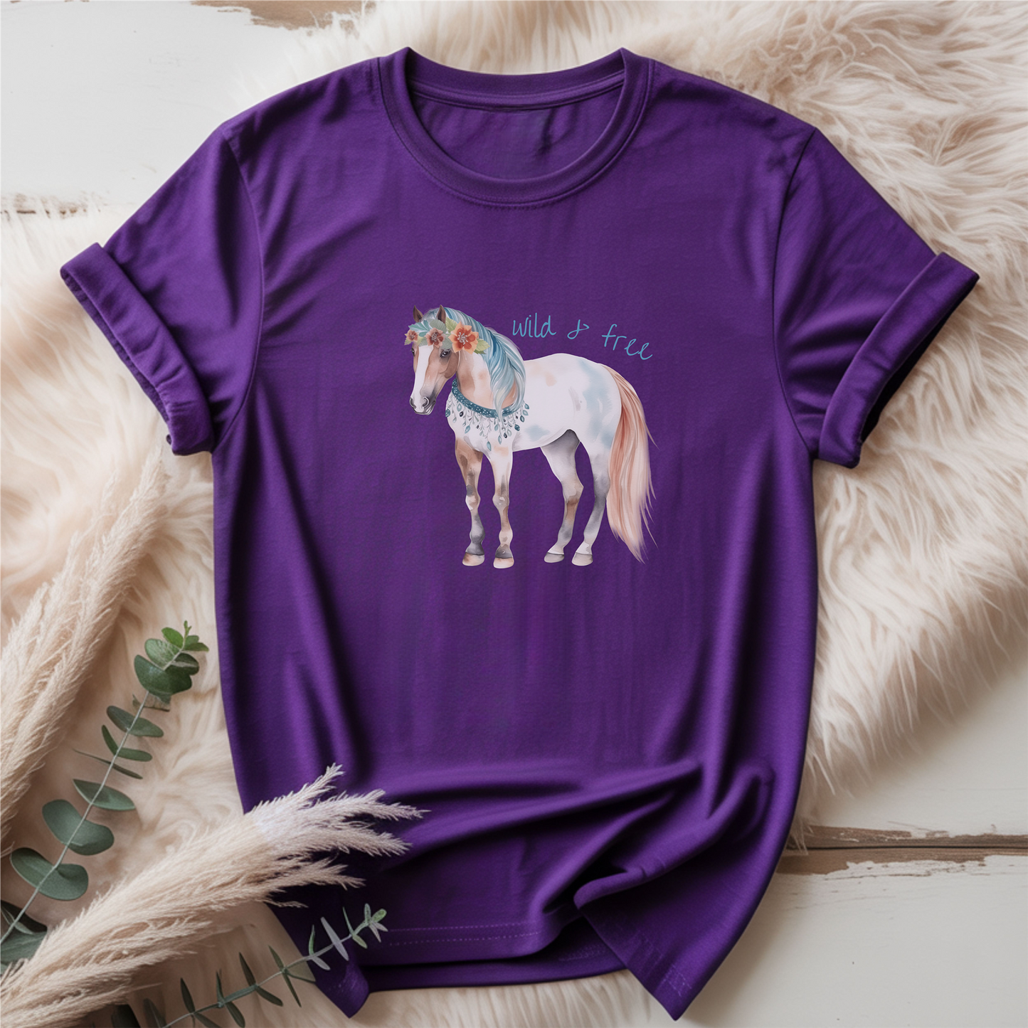 Wild & Free Boho Horse Kids T-Shirt