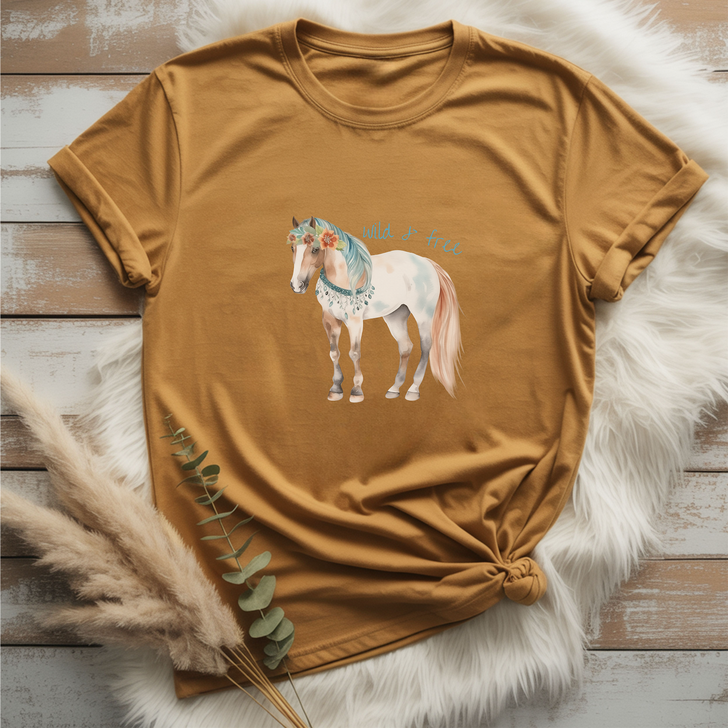 Wild & Free Boho Horse Kids T-Shirt